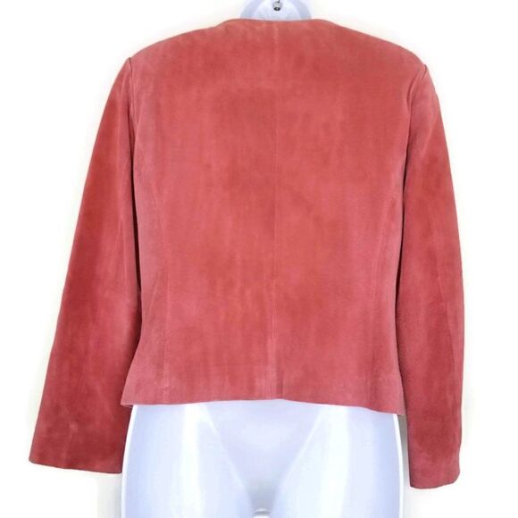 Pendleton Women's Petite Size Small Pink 5-button Leather Jacket - Picture 4 of 10